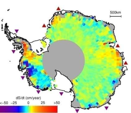 Antarktischer Eisschild schrumpft Antarktischer Eisschild verliert Masse durch verstärkten