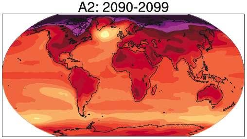 CO 2 Klima-Szenarien Größte Erwärmung in CO 2 Klimaszenarien in