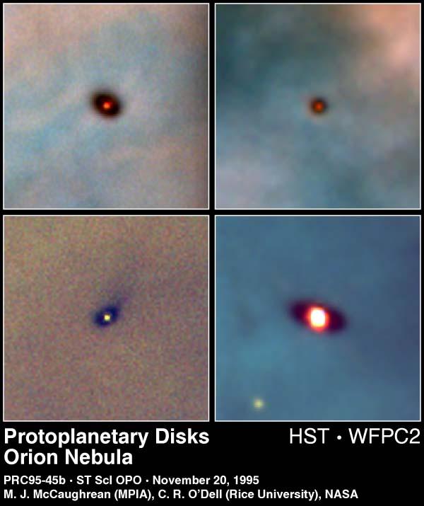 T Tauri Stern, sehr aktiv für etwa 10 6 Jahre existiert Protoplanetare Scheibe, in der Planeten entstehen (siehe Abb. 4.5) Abbildung 4.