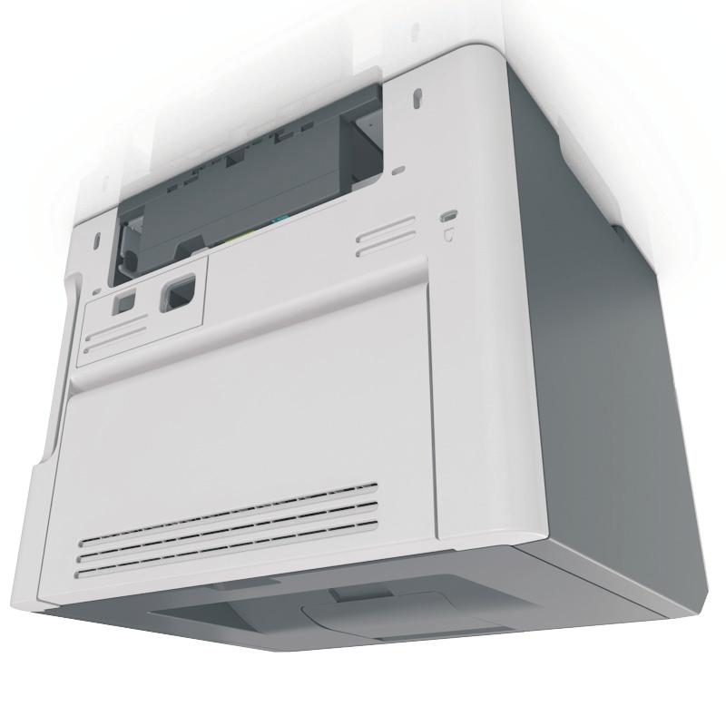 MS510dn, MS517dn, MS610dn, and MS617dn verwenden 66 Sichern des Druckers Verwenden eines Sicherheitsschlosses Der Drucker kann mit einem Sicherheitsschloss gesichert werden.