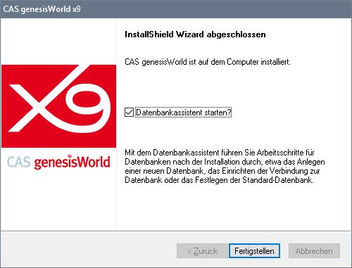 Installieren und Einrichten CAS genesisworld installieren Angaben zu freigegebenen Betriebssystemen für CAS genesisworld finden