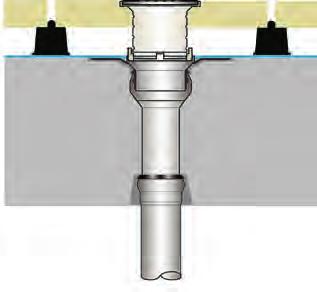 mm Betonplatte Balkonablauf-Grundkörper einbetoniert in Betonplatte LORO-X Balkonablauf-Aufbauelement mit Klebeflansch LORO-X Schalungsglocke