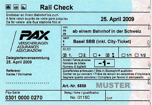 2 Rail Check 20 Allgemein 20.00 Der Rail Check wird bei allen am Tarif 600 beteiligten Transportunternehmen als Zahlungsmittel akzeptiert. Es gibt persönliche und unpersönliche Rail Checks.