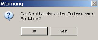 Wird versucht, ein bereits unter einer anderen Gerätenummer eingelerntes Gerät erneut einzulernen, erscheint diese Meldung (z. B.