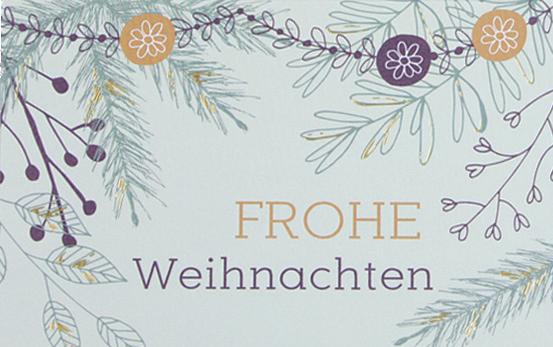 Weihnachtskarten 2017 Goldene Bäumchen