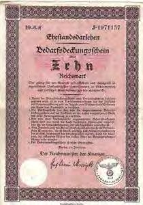 Ehestandsdarlehen wurde in Deutschland im Juni 1933 eingeführt, in Österreich seit April 1938 in Kraft. Bis 1.