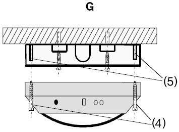 Bild F Anschlusskasten Bild F (1) Leitungseinführung für Unterputz-Leitungsverlegung (2) Dünnestellen für zusätzliche Leitungseinführung oder Aufputz- Leitungsverlegung (3) dezentrale
