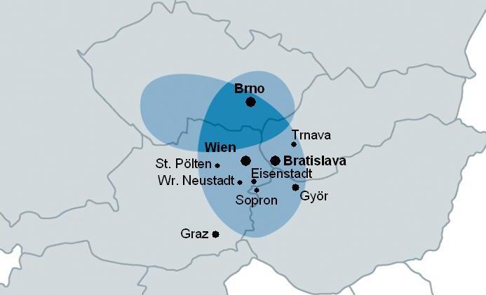 CENTROPE-Partnerregionen Tschechien Region: Südmähren Stadt: Brno Slowakei Regionen: Bratislava, Trnava Städte: Bratislava, Trnava Ungarn Regionen