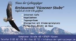 Haus der Gebirgsjäger Restaurant Füssener Stube Jeden Tag eine andere Aktion!