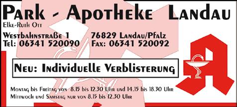 Apotheke im Weingut Godramsteiner Hauptstraße 97, Tel.: 06341 649388 Apotheke Queichheim Queichheimer Hauptstraße 31, Tel.: 06341 959600 Bahnhof-Apotheke Ostbahnstraße 18, Tel.