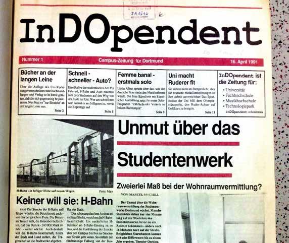 62 wie es war Zigaretten für den Layouter Thomas Jäger war bei der Geburtsstunde der ersten regelmäßigen Dortmunder Campuszeitung InDOpendent dabei.