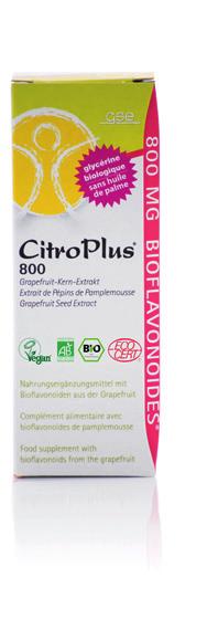 CitroPlus wird standardisiert auf den Anteil an Bioflavonoiden aus der Grapefruit. Der Flavonoidgehalt beträgt 800 mg / 100 ml.