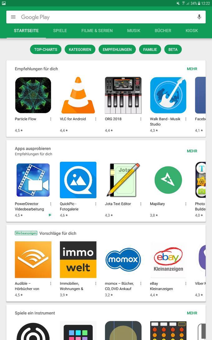 Der Programm Speicher Google Play Store 9 3.