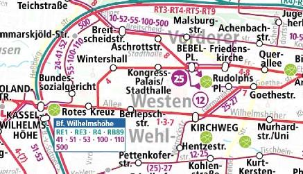Linien 1/3/7 Strassenbahn Halt Kirchweg/Wehlheider Platz Café