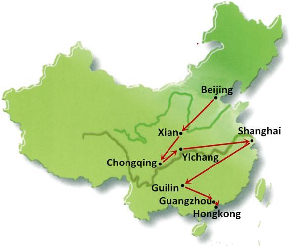 Grosse Rundreise China 14 Tage: Beijing - Xian - Chongqing - Yangtse - Yichang - Shanghai - Guilin - Guangzhou - Hongkong -Durchführungsgarantie ab 2 Personen -Deutschsprachige Reiseleitung