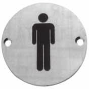 Türschild "MANN" zum Schrauben massiv WC Edelstahl matt ᴓ = 75 mm 