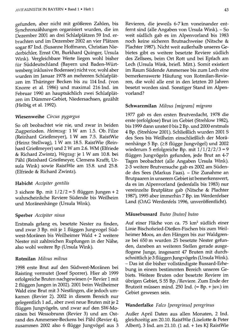 AVIFAUN1STIK IN BAYERN Band Ornithologische 1 Heft 1Gesellschaft Bayern, download unter www.biologiezentrum.