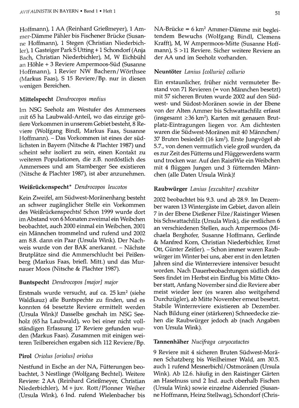 AVIFAUNISTIKIN BAYERN Band Ornithologische 1 Heft 1Gesellschaft Bayern, download unter www.biologiezentrum.