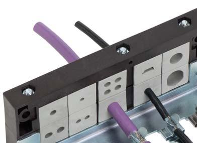 Sicherer Halt Bei bestimmten Trägervarianten können Leitungen mittels Kabelbinder über