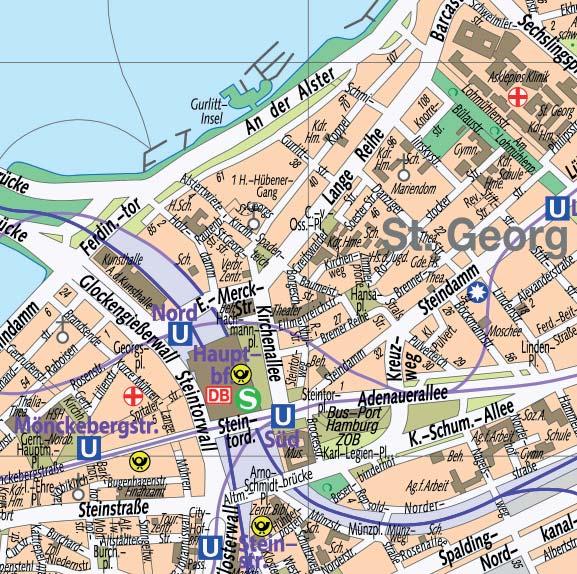 Digitale Stadtkarte - DISK20 - Hamburg und direkte Umgebung Basismaßstab 1:20000, Ausgabe 2016 Gekachelt in 4x4km-Quadraten Georeferenz ist UTM32-ETRS89-Koordinatensystem.