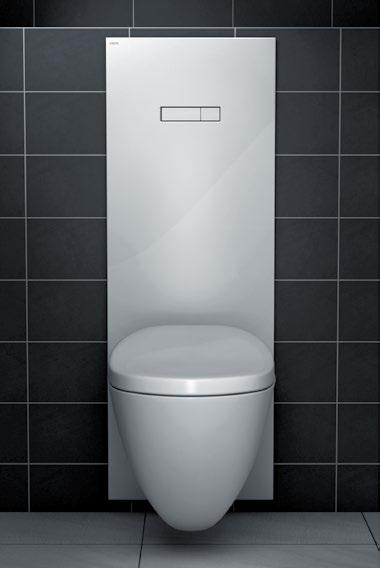 Das WC-Element ist Träger von Spülkasten sowie WC und liegt hinter der Wand.