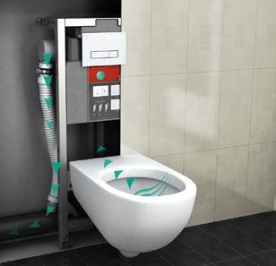 Das Air-WC von MEPA sorgt von ganz allein dafür: Dieses eine Element ermöglicht es zu spülen, zu