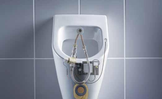 Urinalsteuerung COMPACT RETROFIT LC. Sichere Spültechnik zum Nachrüsten. Die automatische Urinalsteuerung RETROFIT LC ermöglicht eine vandalismusgeschützte Montage im öffentlichen Sanitärraum.