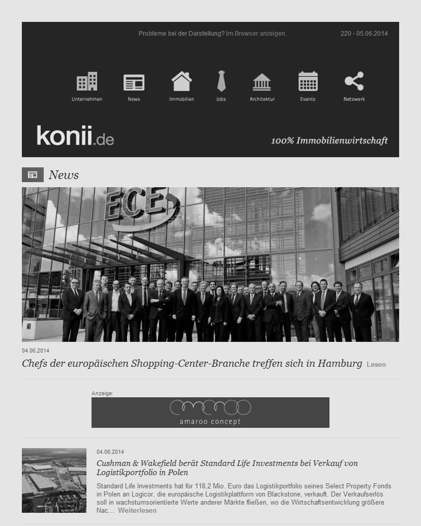Newsletter-Partner - Raum für Ihr Marketing im konii-newsletter: Platzieren Sie Ihr Logo im täglichen Branchen-Newsletter - mit direkter Verlinkung zu