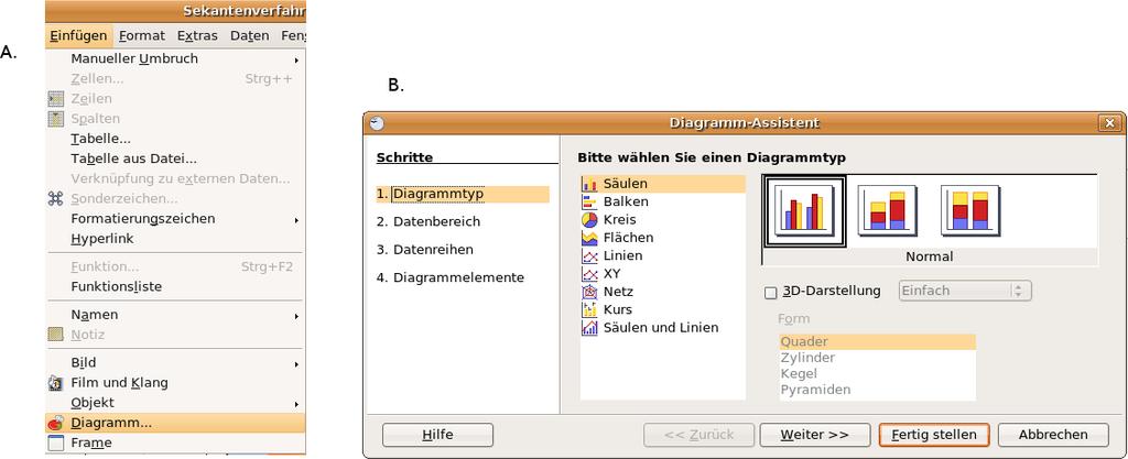 9 Ein Diagramm erzeugen Am einfachsten erstellt man ein Diagramm, indem zuerst den darzustellenden Bereich markiert, und dann über Einfügen Diagramm den Diagrammassistenten startet.