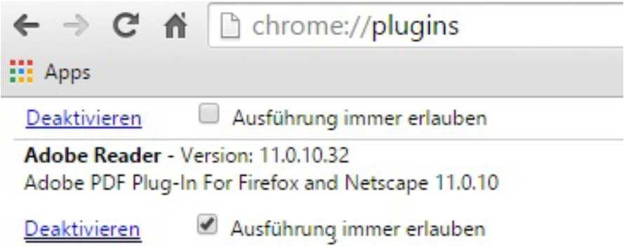 Öffnen Sie den Google Chrome und geben in der Adressleiste des Browsers chrome://flags/#enable-npapi ein. Aktivieren Sie die NPAPI und starten anschließend unbedingt den Google Chrome neu.