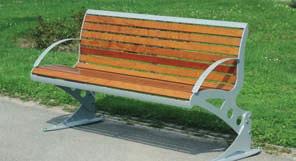 3 108 Montoya Parkbank mit Rücken- und Armlehne. Rahmen aus Flachstahl, Sitzfläche und Rückenlehne aus Drahtgitter (ø 4,5 bzw.