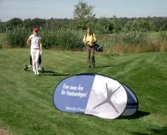 Möglichkeit des Einsatzes firmeneigener Promotion-Teams beim Event Tee Off-Präsente (Bälle, Tees, etc.