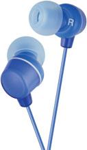 HA-FX23 Clear Colour -Kopfhörer in mehreren Farbvarianten erhältlich -A (Blau) -B (Schwarz) -D (Orange) -G (Grün) In-Ear-Kopfhörer mit auffälligen Farbvarianten und Asymmetrisches Gehäusedesign für