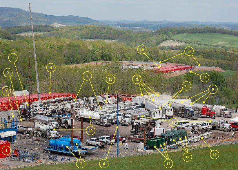 Vorbereitung eines Bohrplatzes, Pennsylvania Vorbereitung für ein Fracking 10