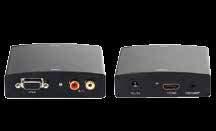 5VDC Wandelt das analoge VGA und Stereo Audio Signal in ein HDMI Signal um VGA in: 800x600 / 1024x768 / 1360x768 / 1600x1200 HDMI out: 800x600 / 1024x768 / 1360x768 / 1600x1200