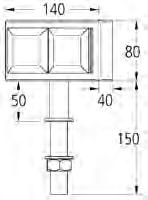 Arbeitsplattenstärke bis 60 mm Katy Steckdosenelement mit Sockel