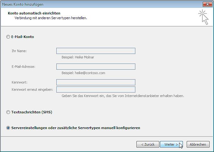 Konfiguration von Outlook 2010 Nach der Installation starten Sie bitte das Programm.