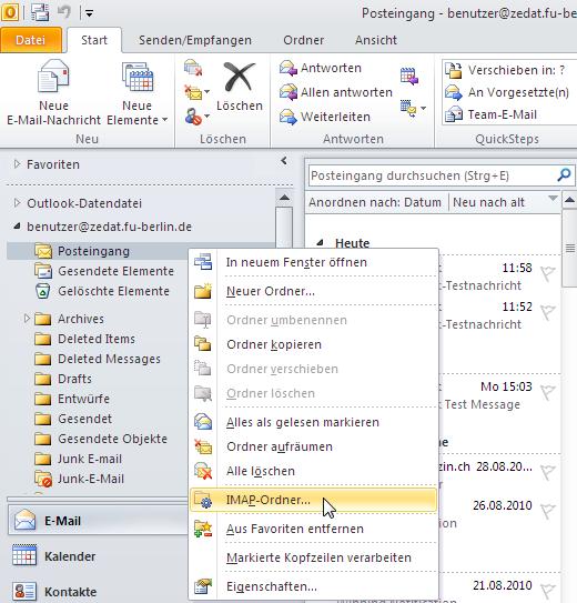 Umständen von Outlook 2010 nicht automatisch angezeigt. Um diese Ordner sichtbar zu machen, müssen Sie sie abonnieren.