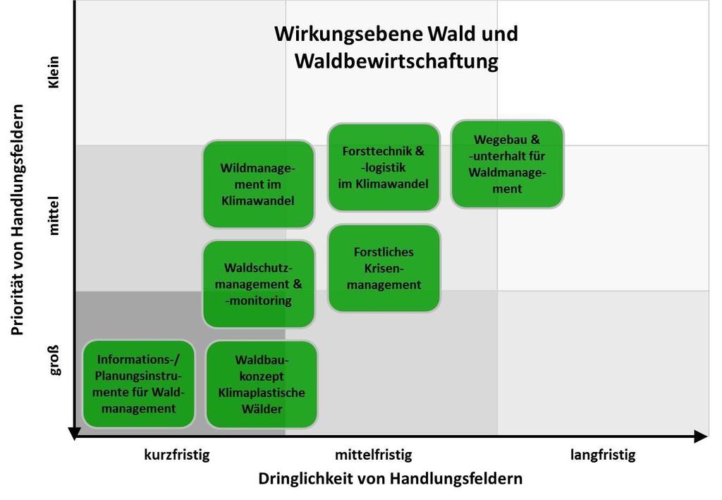 Abschlussbericht Klimawandel im Wald Konzept für eine Anpassungsstrategie für NRW UNIQUE 44 Abbildung 11: Gewichtung der Handlungsfelder Wald und Waldbewirtschaftung Quelle: eigene Darstellung 4.