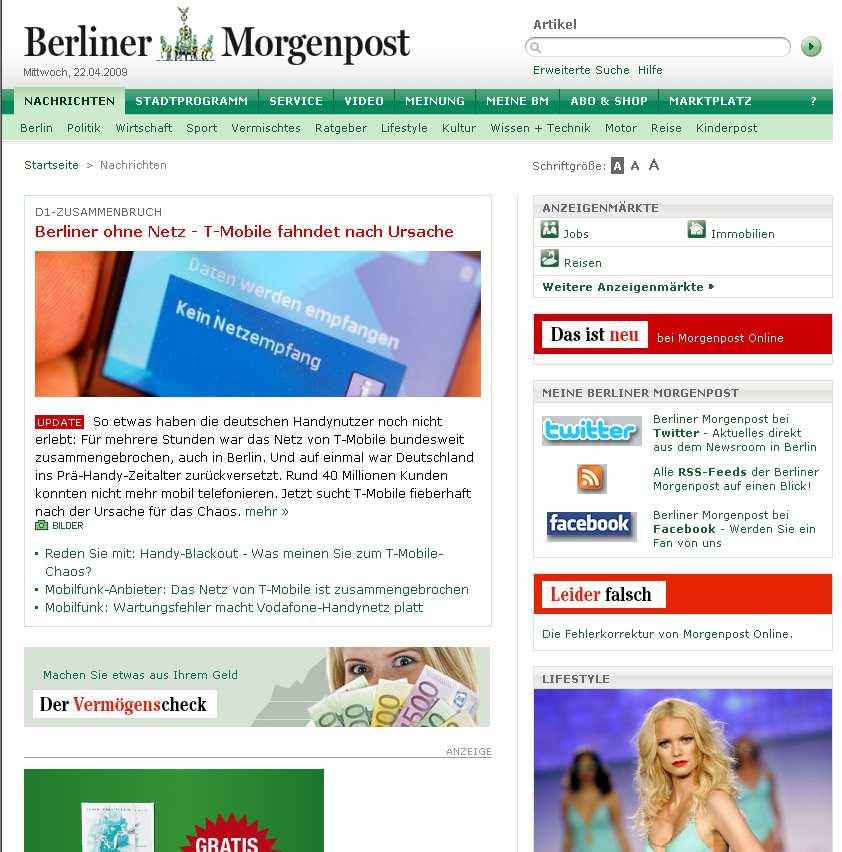 Hier ist die Hauptstadt Wir sind die Website. Redaktionelles Konzept Morgenpost Online ist mit 0,91 Mio Unique Usern das reichweitenstärkste Nachrichtenportal Berlins.