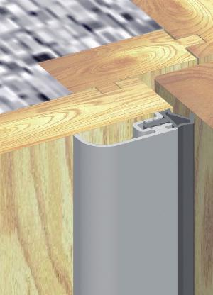 Abdeckprofil aus Aluminium Eiche unbehandelt Set für eine Tür bis 2 x 1m bestehend aus: - Schall-Ex