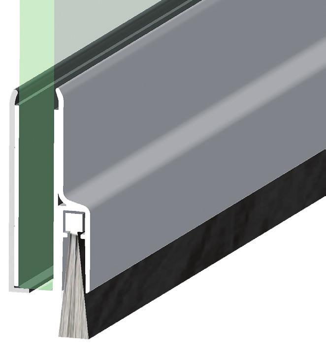 Dichtungen für Glastüren GLASDICHT SK für Glastüren mit beliebiger Glasstärke selbstklebendes, silberfarbeneloxiertes Aluminiumprofil mit Abdeckprofil für die Rückseite Besatzhöhe 12 mm 20 mm 8,5 8,5