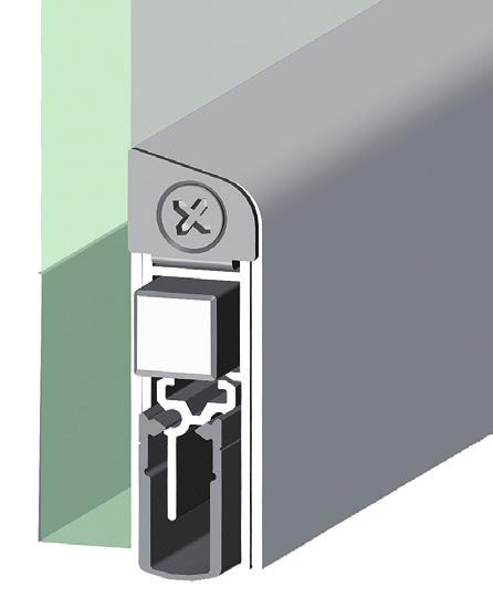 Schiebetüren Dichtungen für Glastüren SCHALL-EX SLIDE GS-8 für Türen mit 8 mm Glasstärke geringster Auslösedruck: nur 20 N/m für DIN-L und DIN-R Türen geeignet für Schiebetüren mit Verriegelung für