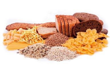 Wichtige Energielieferanten sind: Kohlenhydrate: Reichlich enthalten in Getreideprodukten wie Brot,