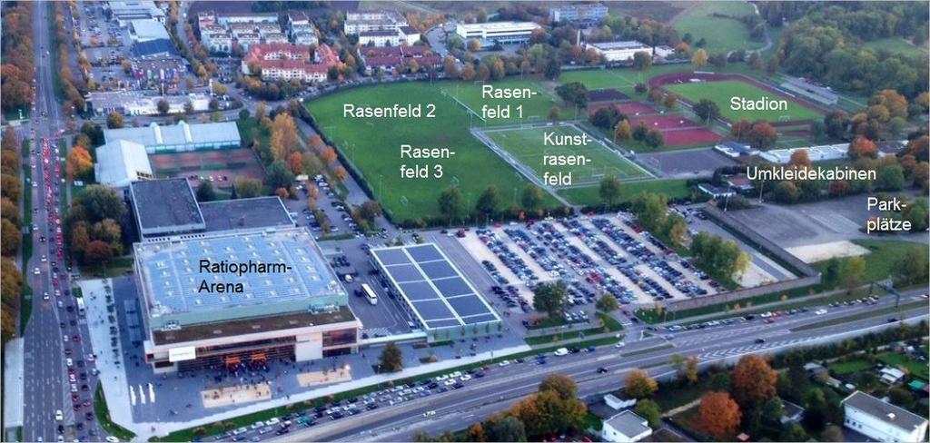 Das Sportgelände Das Dietrich-Lang-Sportzentrum (ehemals Bezirkssportanlage Muthenhölzle) befindet sich direkt neben der und beinhaltet: 1 Stadion