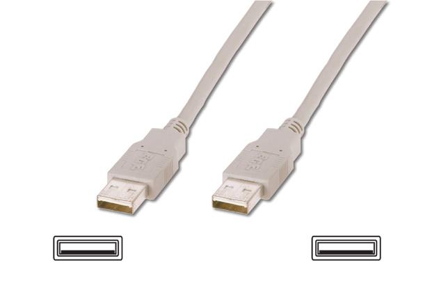 Standard USB Kabel Standard USB cables USB A Stecker <=> USB A Stecker Vergossene Gehäuse Kabel 4 adrig, doppelt geschirmt, 2 x AWG 24, 2 x AWG 28 UL2725 USB 2.