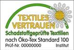 Bewertung von ausgewählten Siegeln - Textiles Vertrauen/Öko-Tex - Kenner Produkte, die dieses Siegel tragen, werden von einer unabhängigen Prüfstelle kontrolliert.