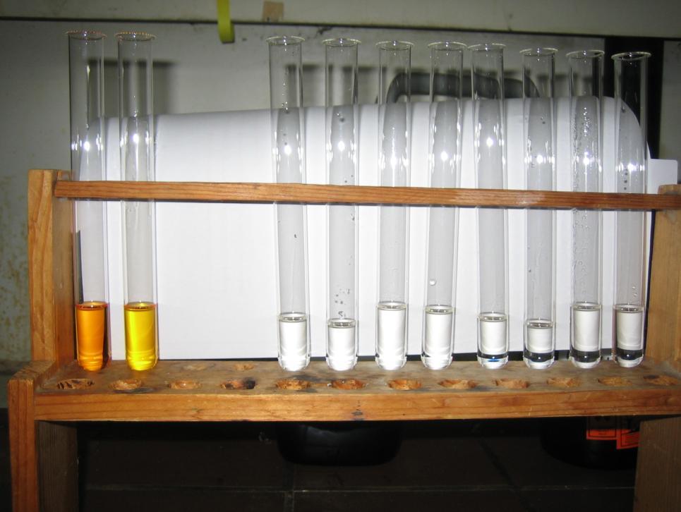 Geräte Aufbau 5 Reagenzgläser Reagenzglasständer Messpipette (1 ml) 5