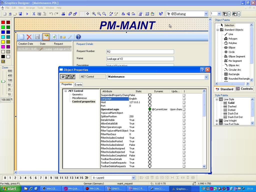 PM-MAINT Reparaturanforderung ActiveX