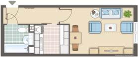 1-Raum-Wohnung, ca. 40 m 2 2-Raum-Wohnung, ca.
